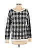Express Checkered-gingham Houndstooth Grid Plaid Tweed Silver Pullover Sweater Size S - photo 1