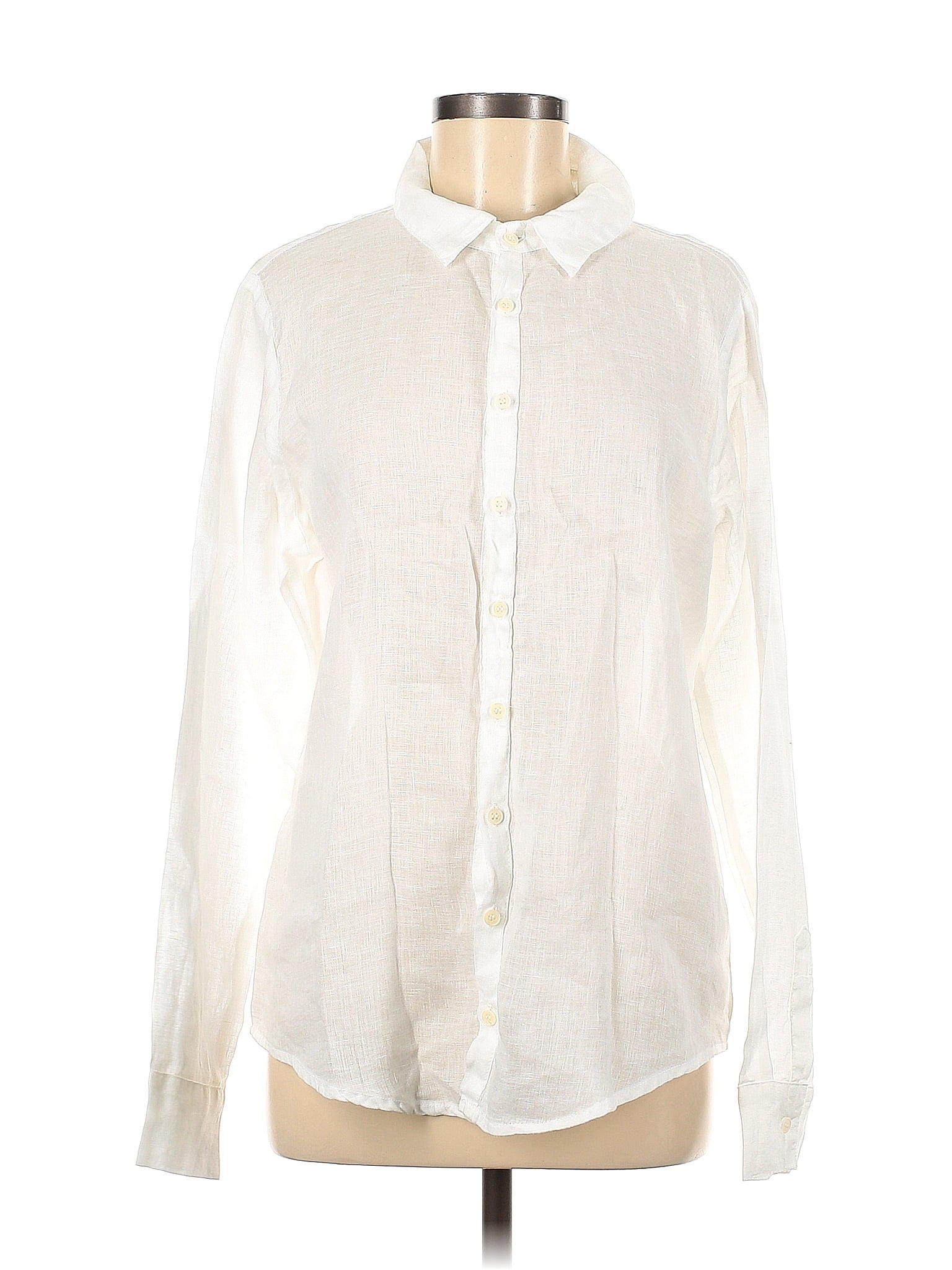 CP Shades Color Block White Ivory Long Sleeve Button-Down Shirt Size M ...