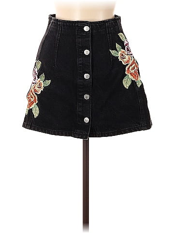 Topshop black denim clearance skirt