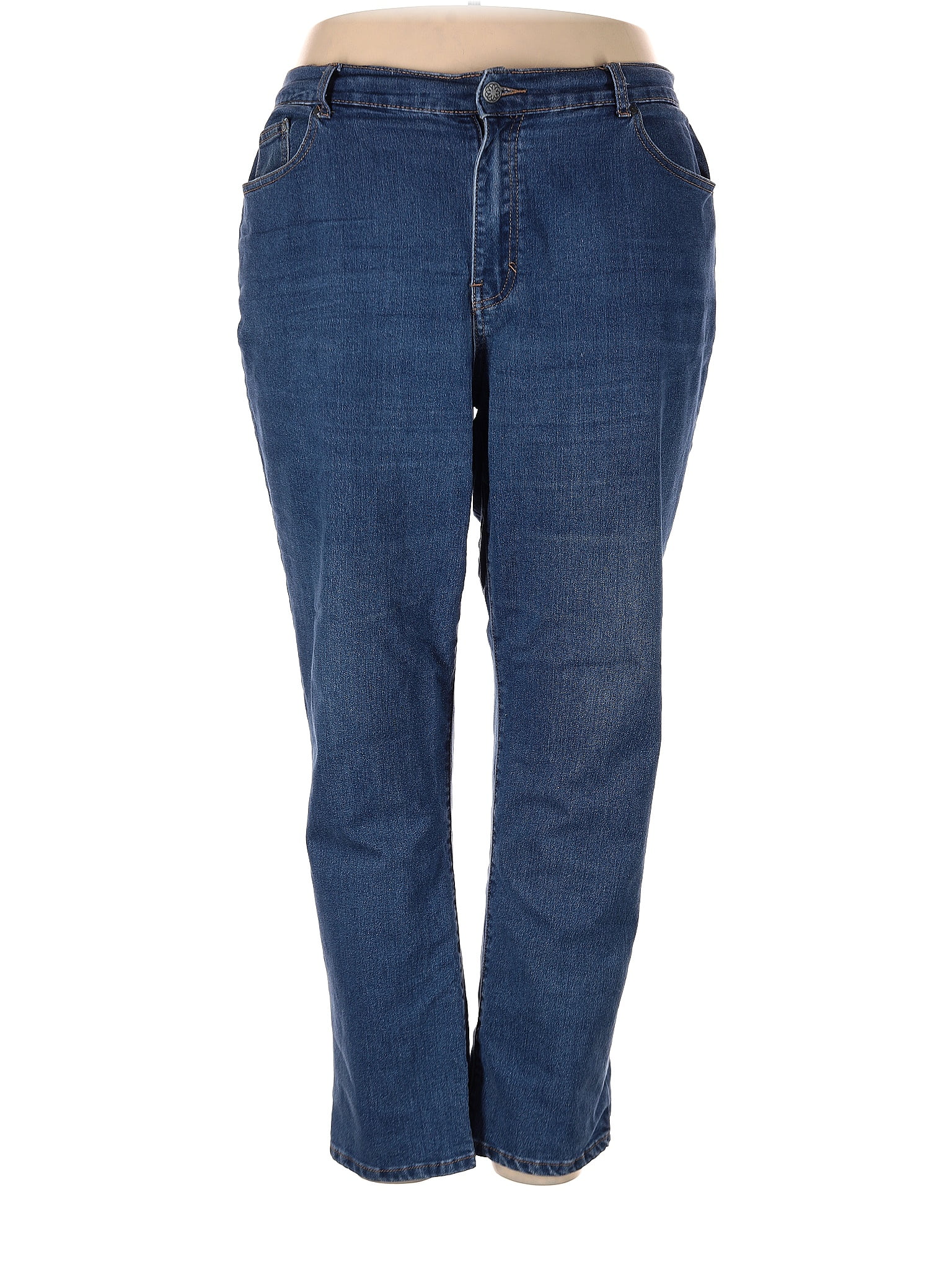 Catherines Solid Blue Jeans Size 18 (Plus) - 73% off | ThredUp