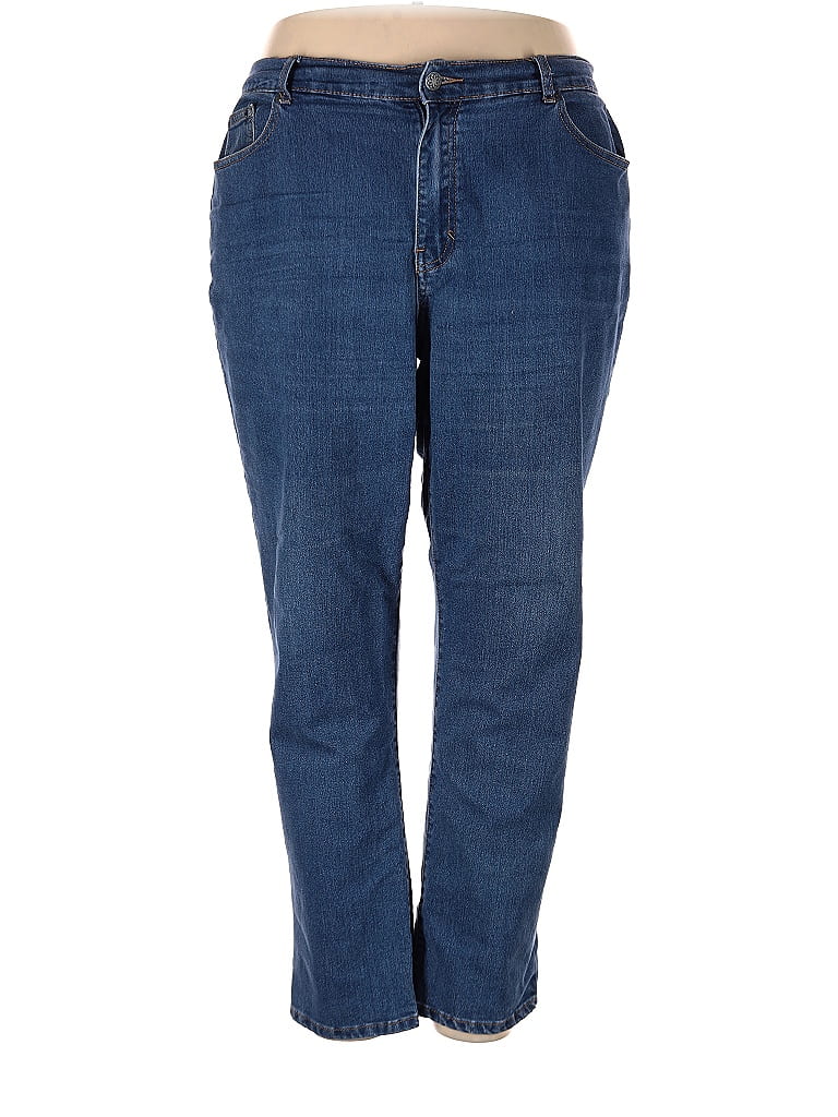 Catherines Solid Blue Jeans Size 18 (Plus) - 73% off | ThredUp