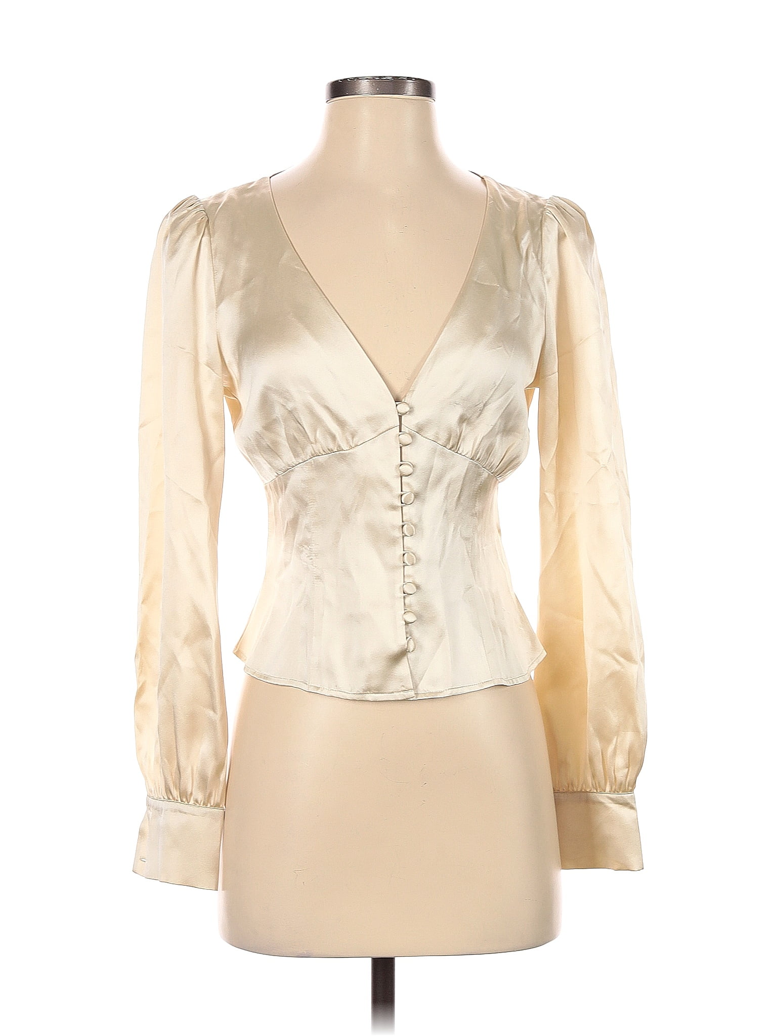 Reformation 100% Silk Ivory Bodysuit Size S - 73% off | ThredUp