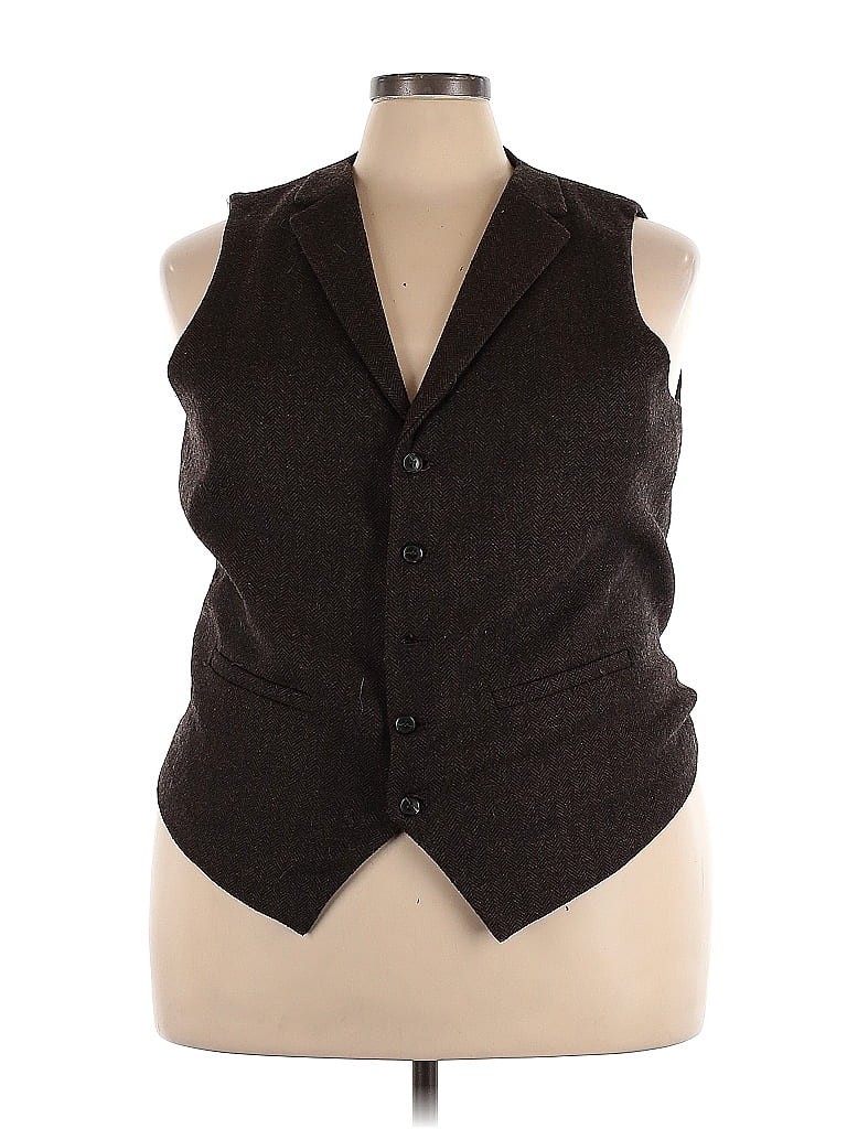 Assorted Brands Solid Brown Tuxedo Vest Size 3X (Plus) - 51% off | ThredUp