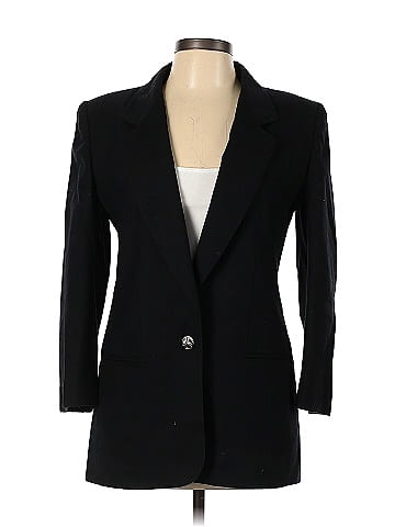 Giorgio Sant Angelo 100 Wool Solid Black Wool Blazer Size 10 82