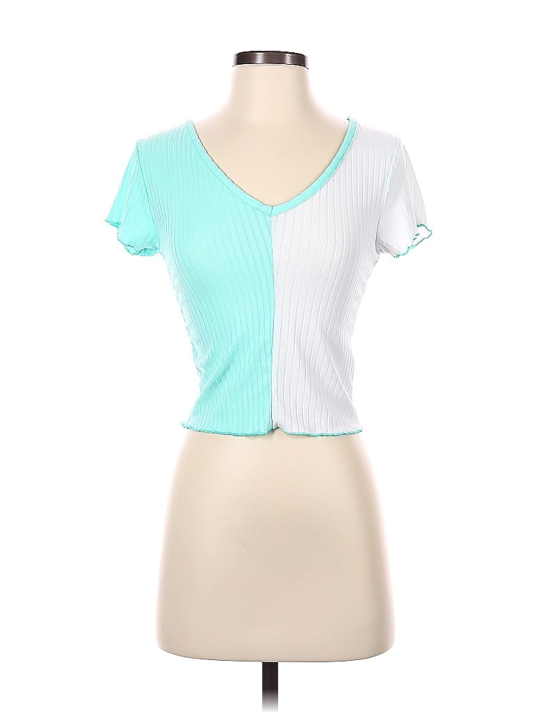 YMI Teal Short Sleeve Top Size S - photo 1