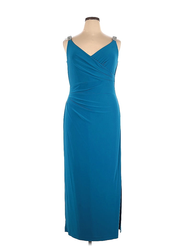 Lauren by Ralph Lauren Solid Blue Cocktail Dress Size 16 - 69% off ...