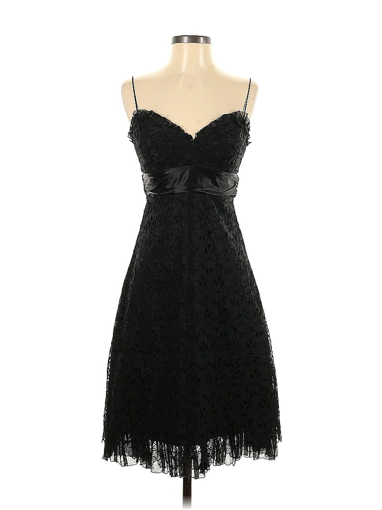 Nicole Miller Collection 100% Silk Damask Brocade Black Casual Dress Size 2 - photo 1