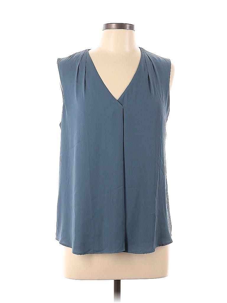 White House Black Market Blue Sleeveless Blouse Size 8 - 72% off | ThredUp