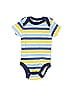 Quiltex Color Block Stripes Blue Short Sleeve Onesie Size 0-3 mo - photo 1