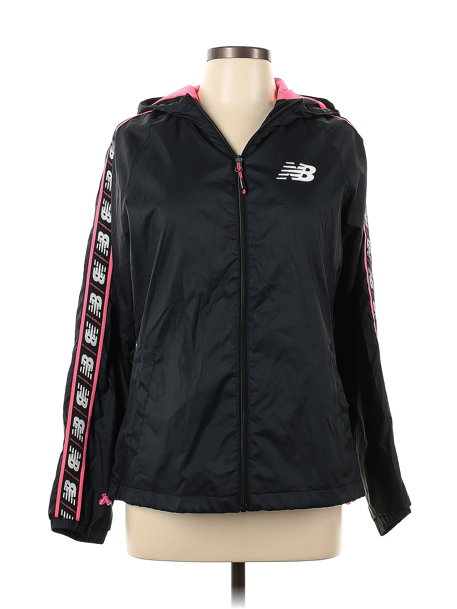 New Balance 100% Polyester Solid Black Jacket Size L - 67% off | ThredUp