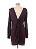 Chelsea28 100% Polyester Solid Burgundy Casual Dress Size 6 - photo 2