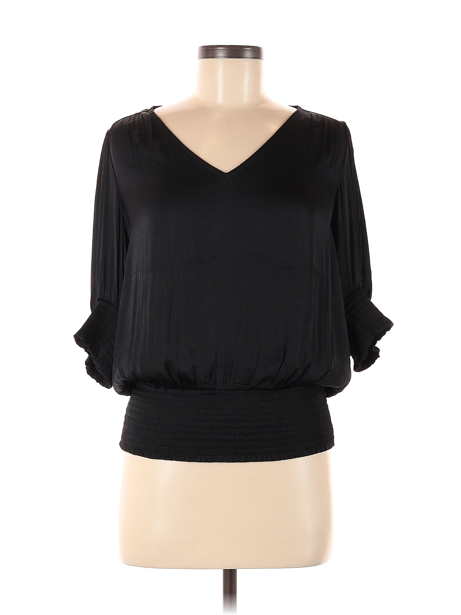 Rachel Zoe 100 Polyester Black Short Sleeve Blouse Size M 80 Off