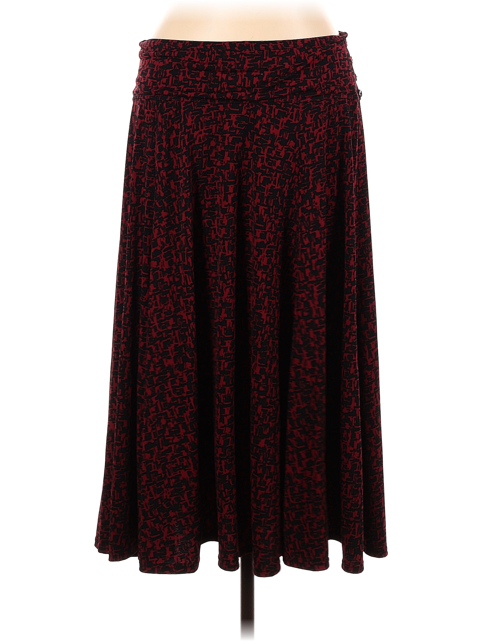 Chico's Tweed Leopard Print Burgundy Casual Skirt Size Lg (2) - 77% off