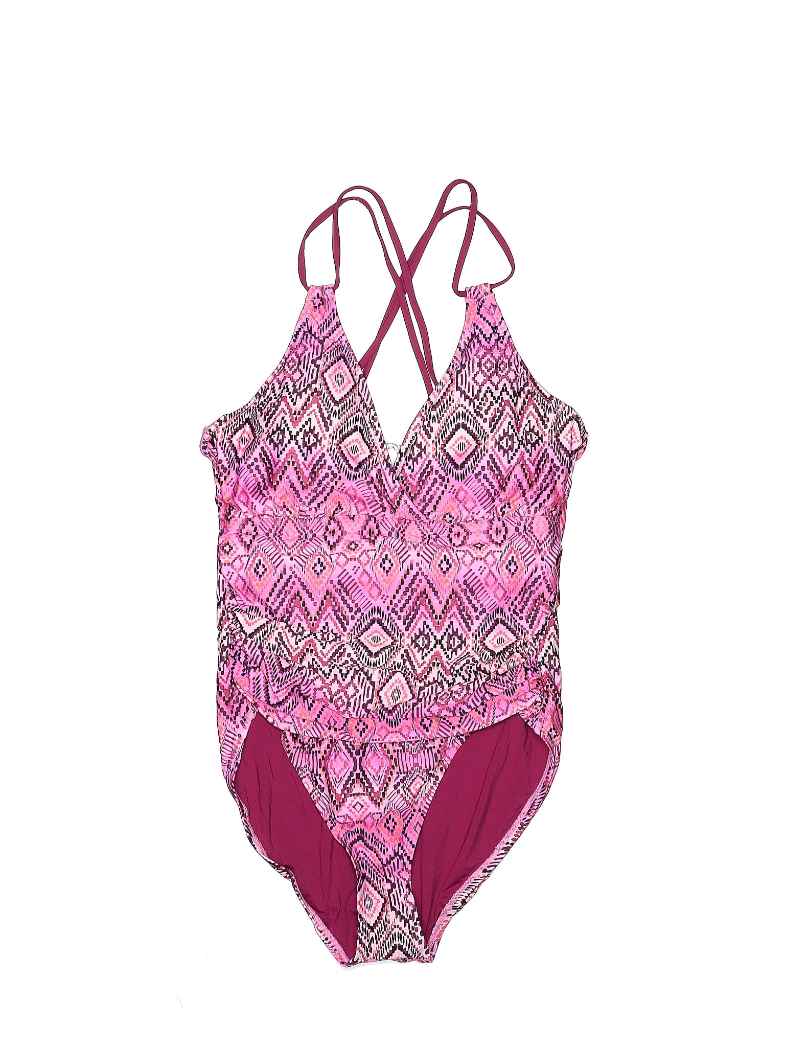 LA BLANCA  14 bright colors 1 piece swimsuit 1 shoulder floral tummy control