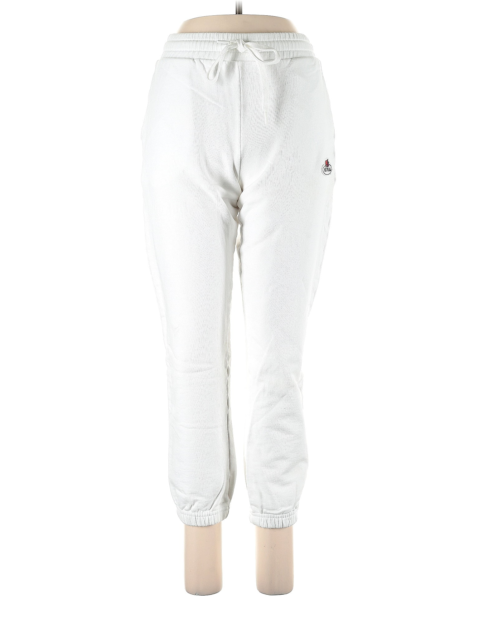 Zara 100 Cotton Solid White Silver Sweatpants Size L 48 Off Thredup