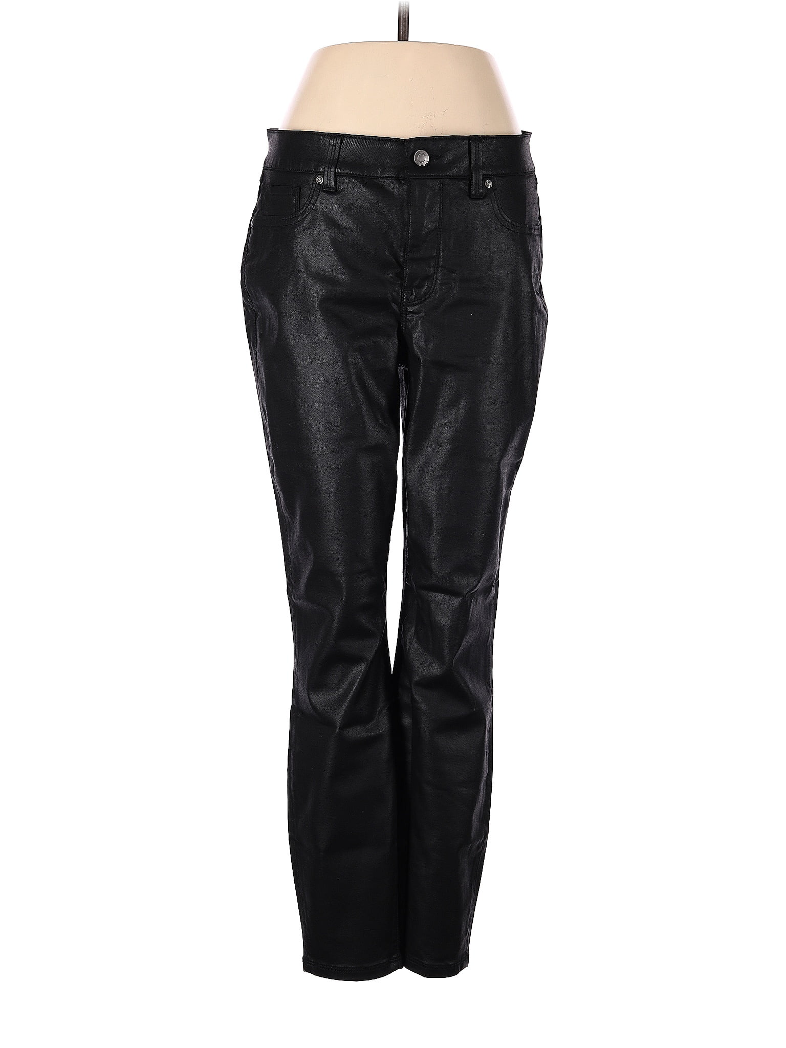 Soma Solid Black Faux Leather Pants Size M - 69% off | ThredUp