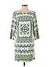 The Limited Outlet Floral Motif Paisley Fair Isle Baroque Print Aztec Or Tribal Print Blue Casual Dress Size S - photo 1