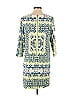 The Limited Outlet Floral Motif Paisley Fair Isle Baroque Print Aztec Or Tribal Print Blue Casual Dress Size S - photo 2