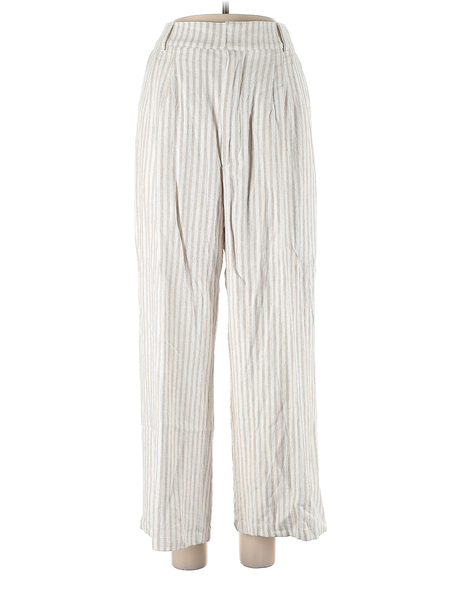 Abercrombie & Fitch Stripes Multi Color Silver Linen Pants Size L - 62% ...