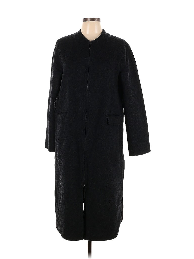 Vince. Solid Black Wool Coat Size L - 77% off | ThredUp