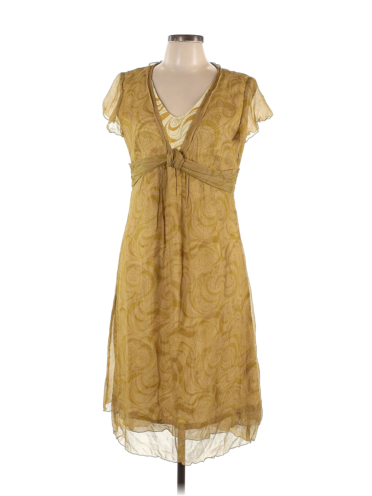 J.Jill 100 Silk Yellow Gold Cocktail Dress Size 12 70 off ThredUp