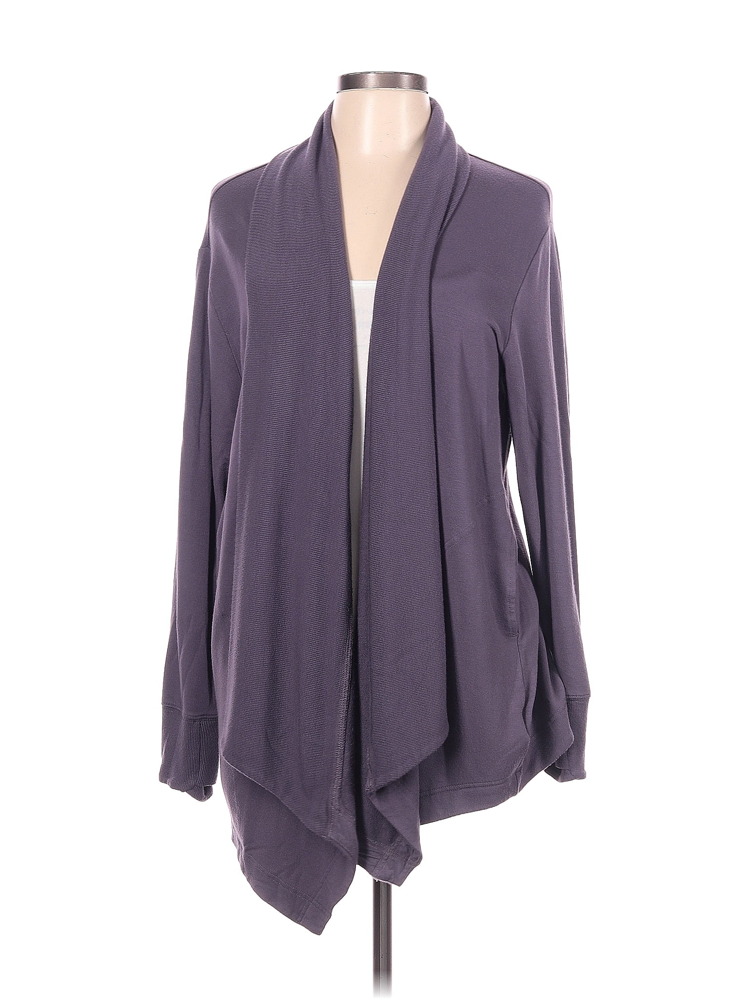 Athleta Color Block Solid Purple Cardigan Size L 55 Off Thredup