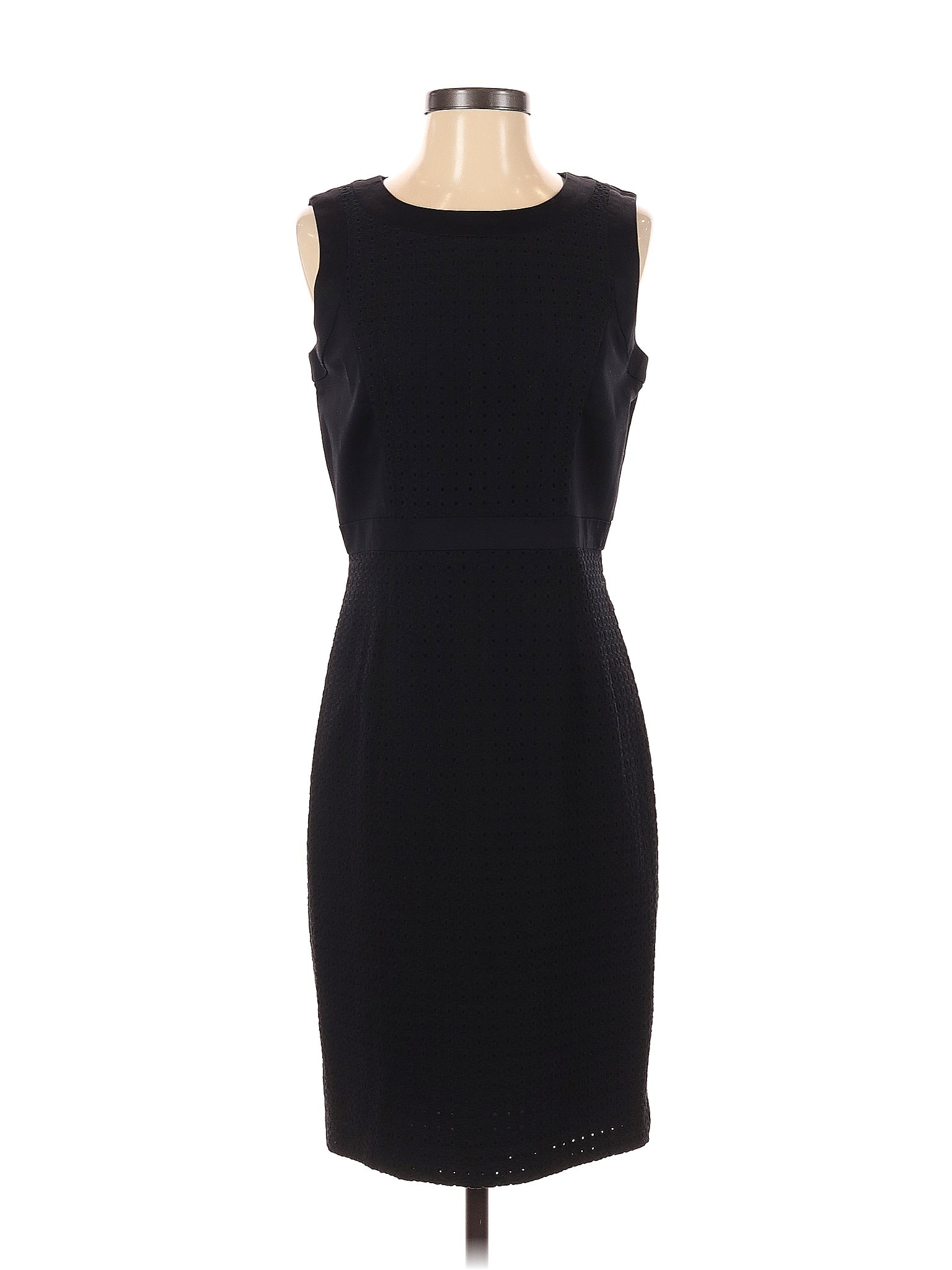 Calvin Klein 100% Cotton Solid Black Casual Dress Size 4 - 75% off ...