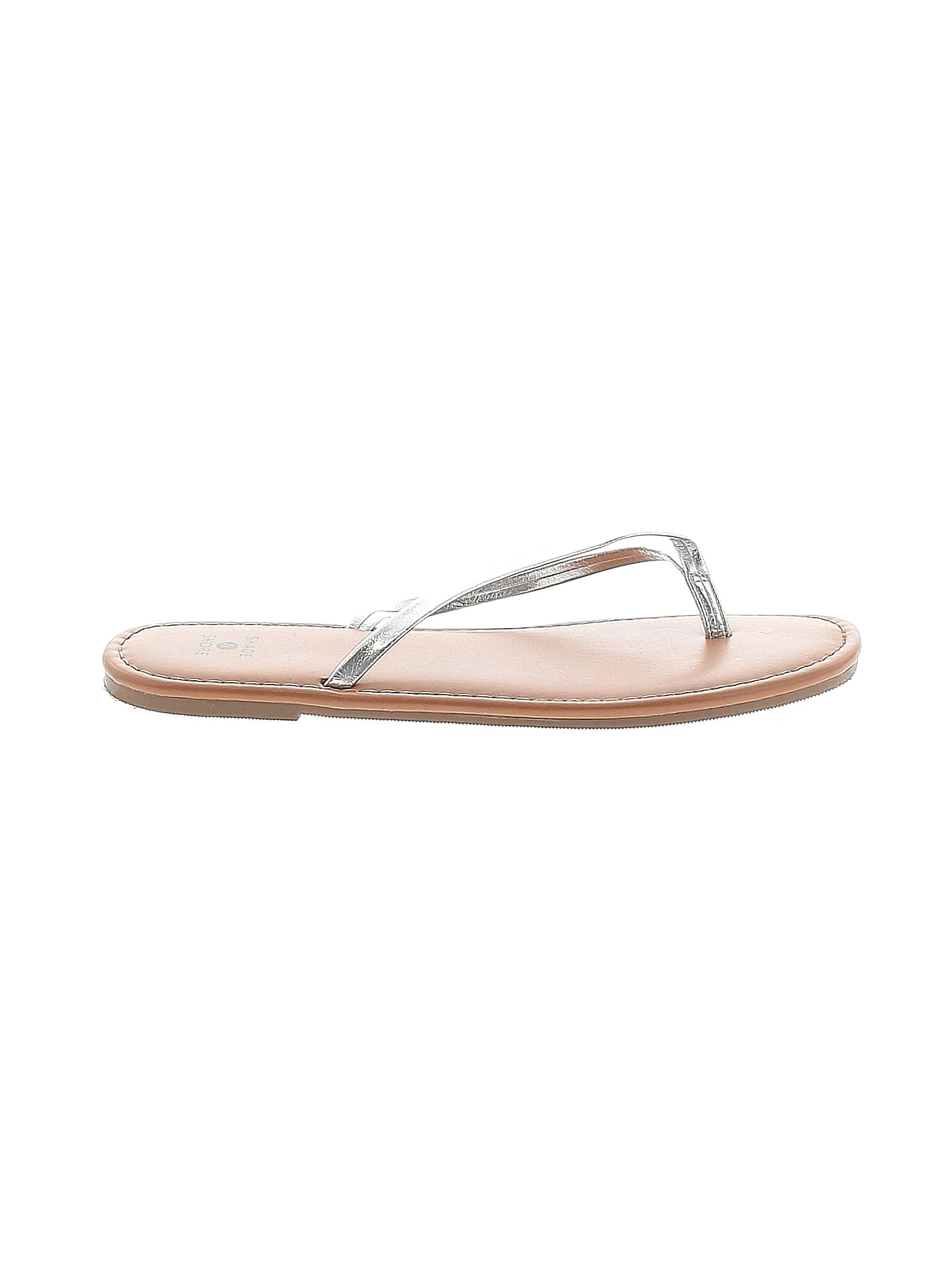 Shade Shore Metallic Silver Flip Flops Size 8 50 off ThredUp