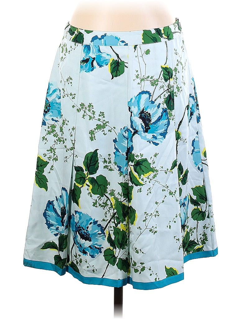 Banana Republic 100% Silk Floral Blue Casual Skirt Size 4 - 74% off ...