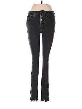 Madewell Tall 9" Mid-Rise Skinny Jeans in Berkeley Black: Button-Through Edition (view 1)