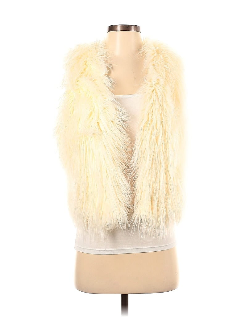 American Eagle Outfitters Ivory Faux Fur Vest Size XXS - photo 1