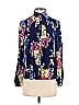 Yumi Kim 100% Silk Floral Blue Long Sleeve Silk Top Size XS - photo 1