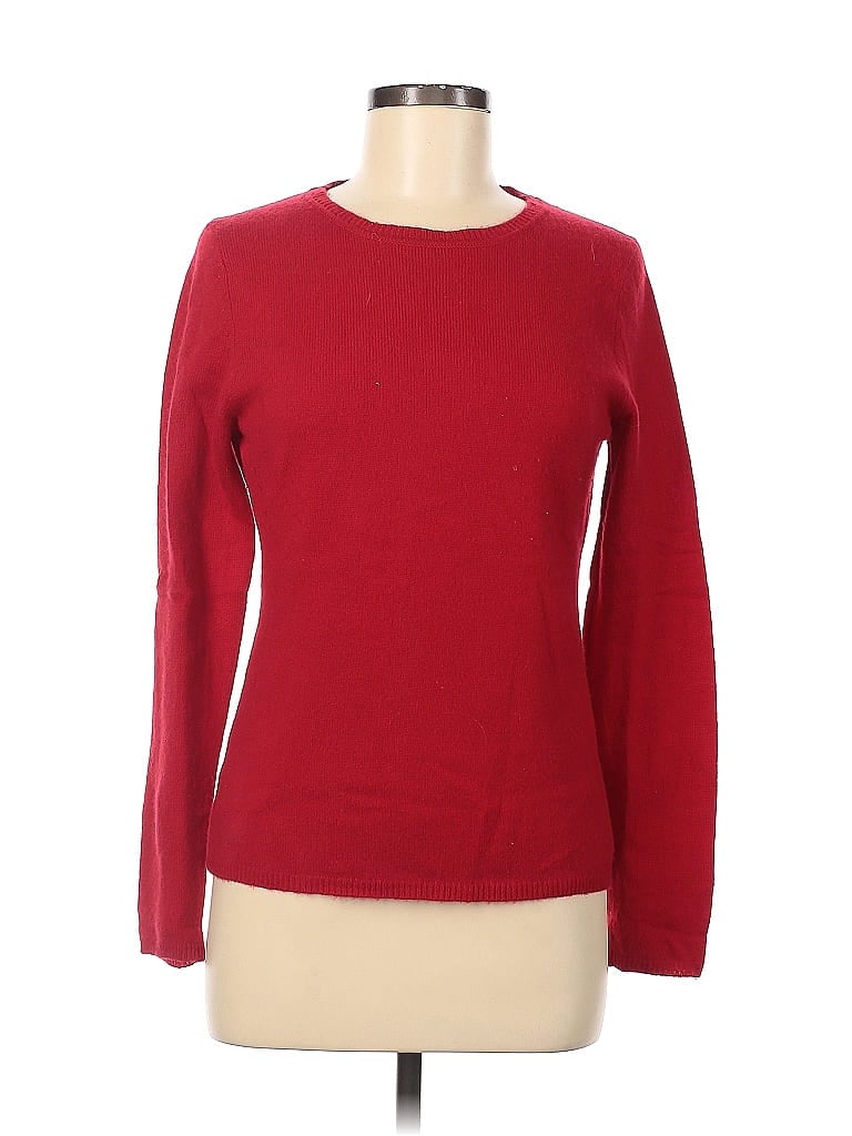 Peck & Peck 100% Cashmere Color Block Solid Red Cashmere Pullover ...