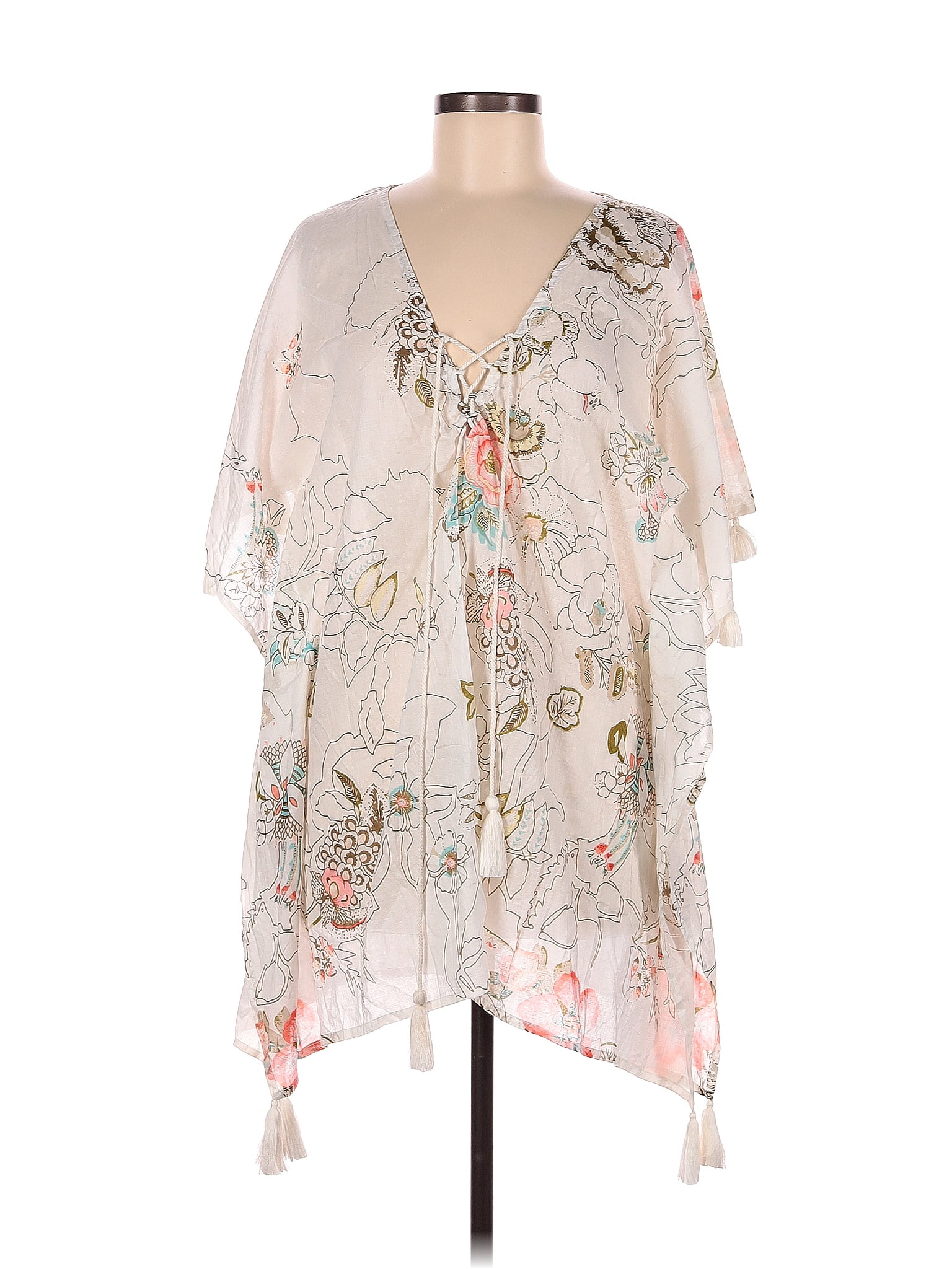 Z&L 100 Cotton Ivory Swimsuit Cover Up One Size 60 off ThredUp