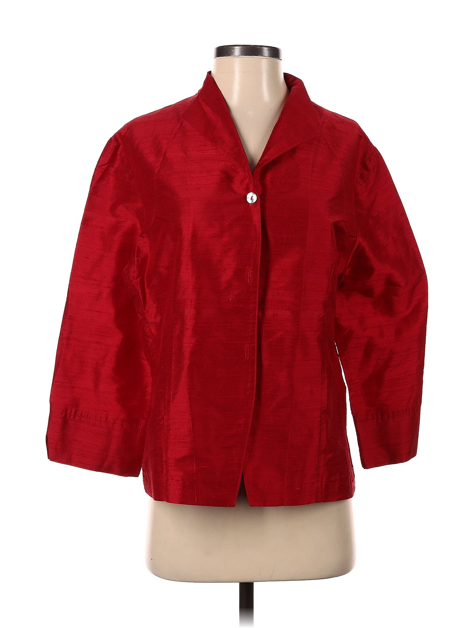 Linda Bertozzi 100 Silk Solid Red Silk Blazer Size 4 74 Off Thredup 2088