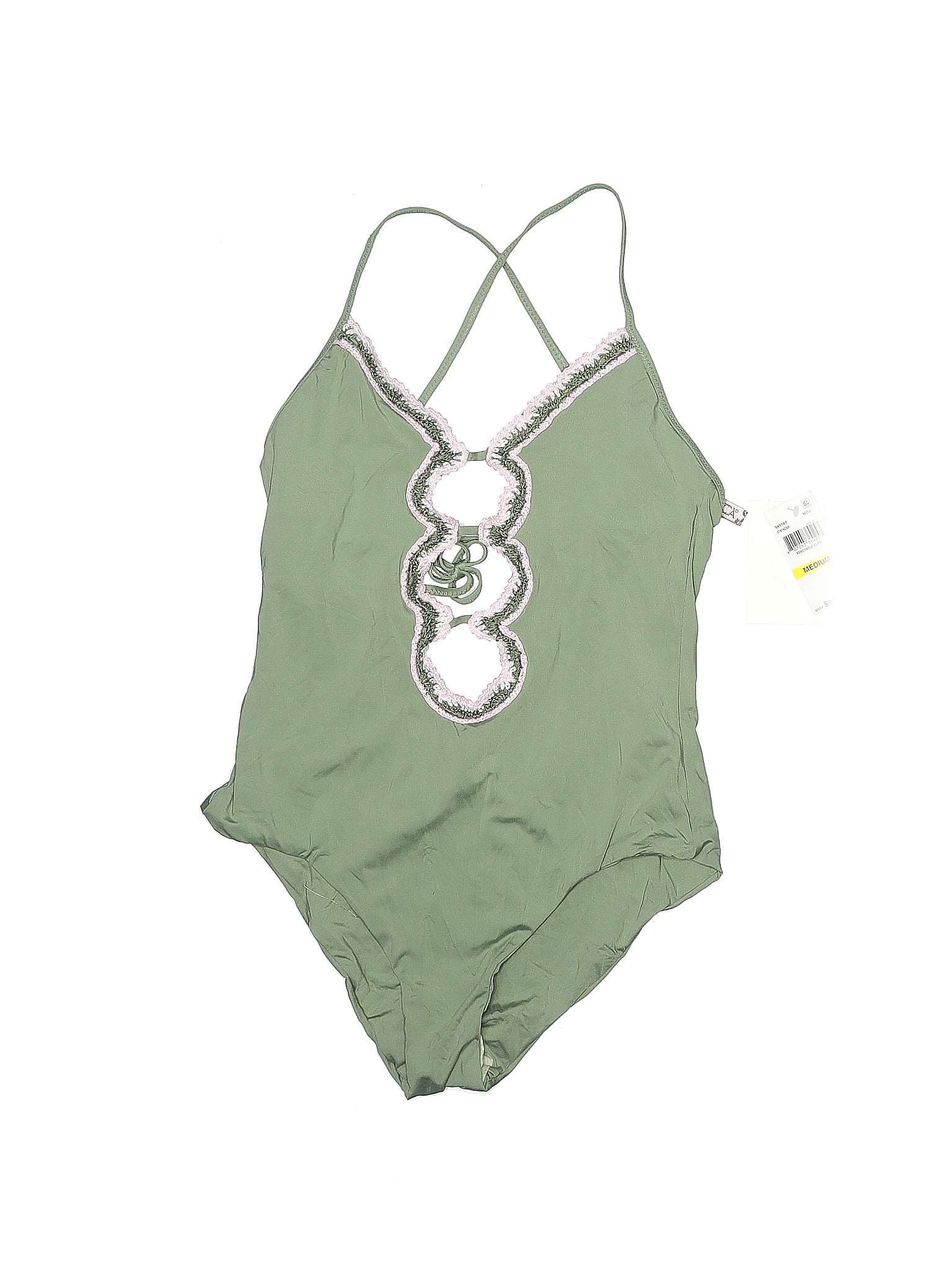 Becca Solid Green One Piece Swimsuit Size M 62 Off Thredup