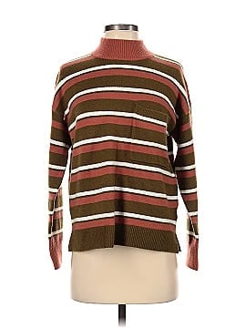 Madewell Redmond Mockneck Pocket Sweater in Stripe (view 1)
