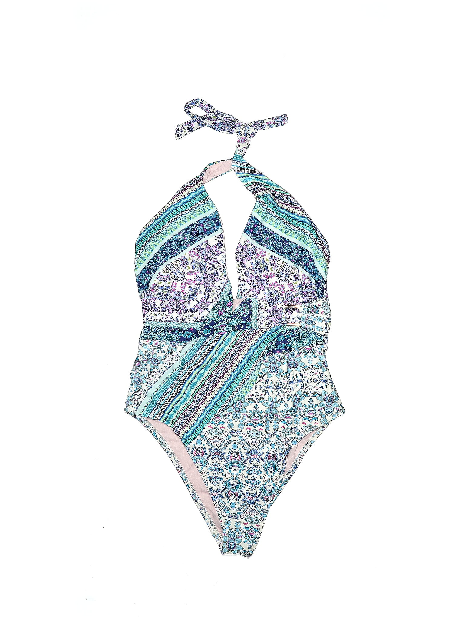 NANETTE LEPORE XS 2 PC swimsuit bikini halter tropical green main image 1