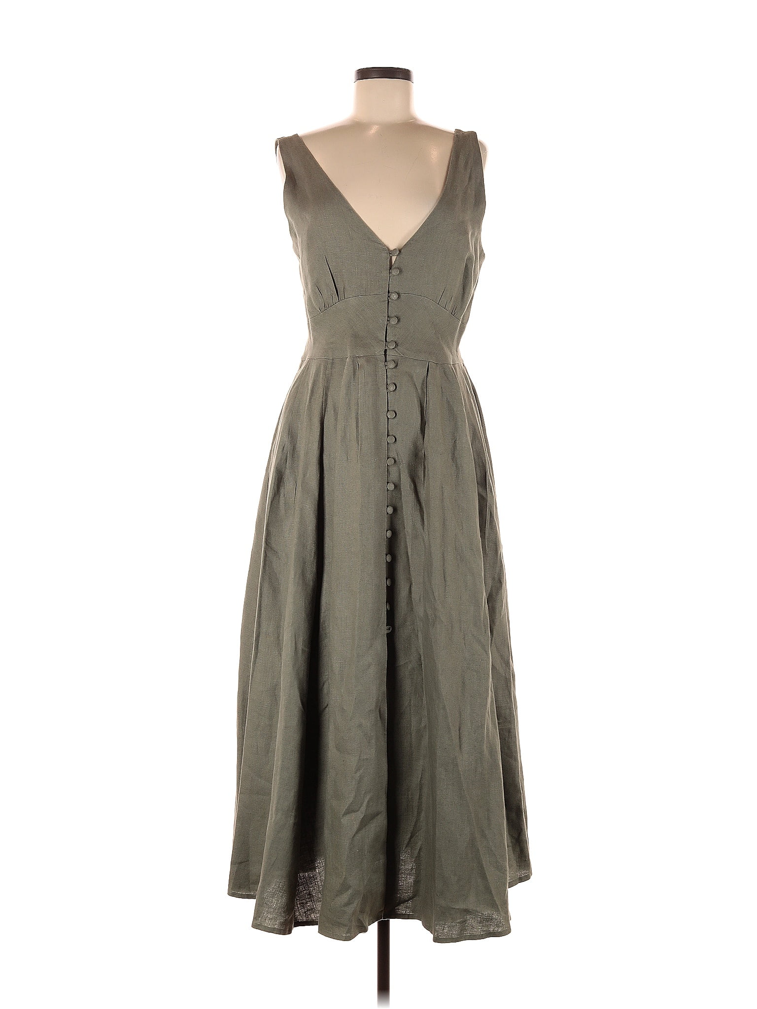 Cult Gaia 100% Linen Solid Green Gray Casual Dress Size M - 56% off ...