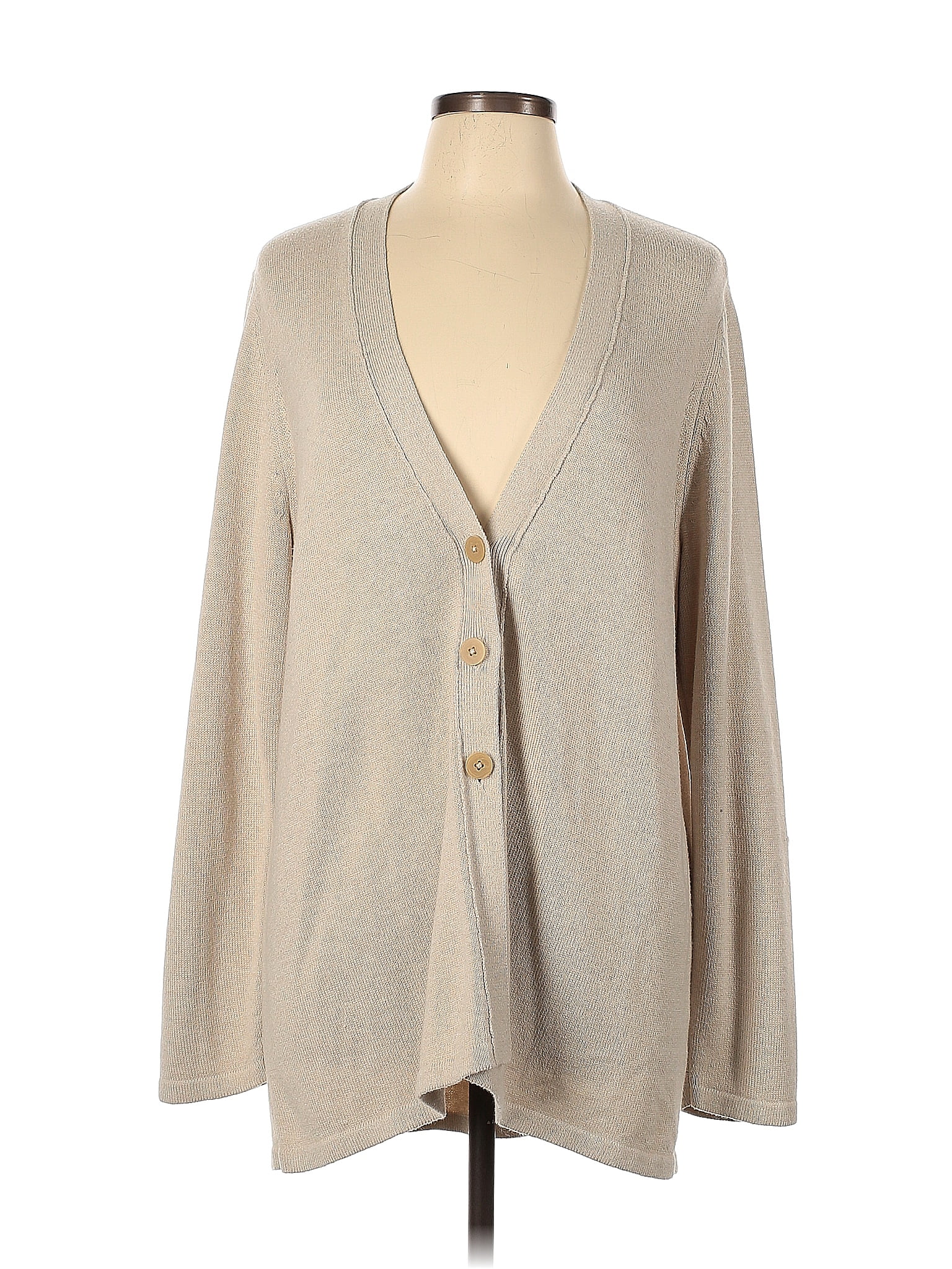 Jjill Color Block Solid Tan Gray Cardigan Size L 65 Off Thredup