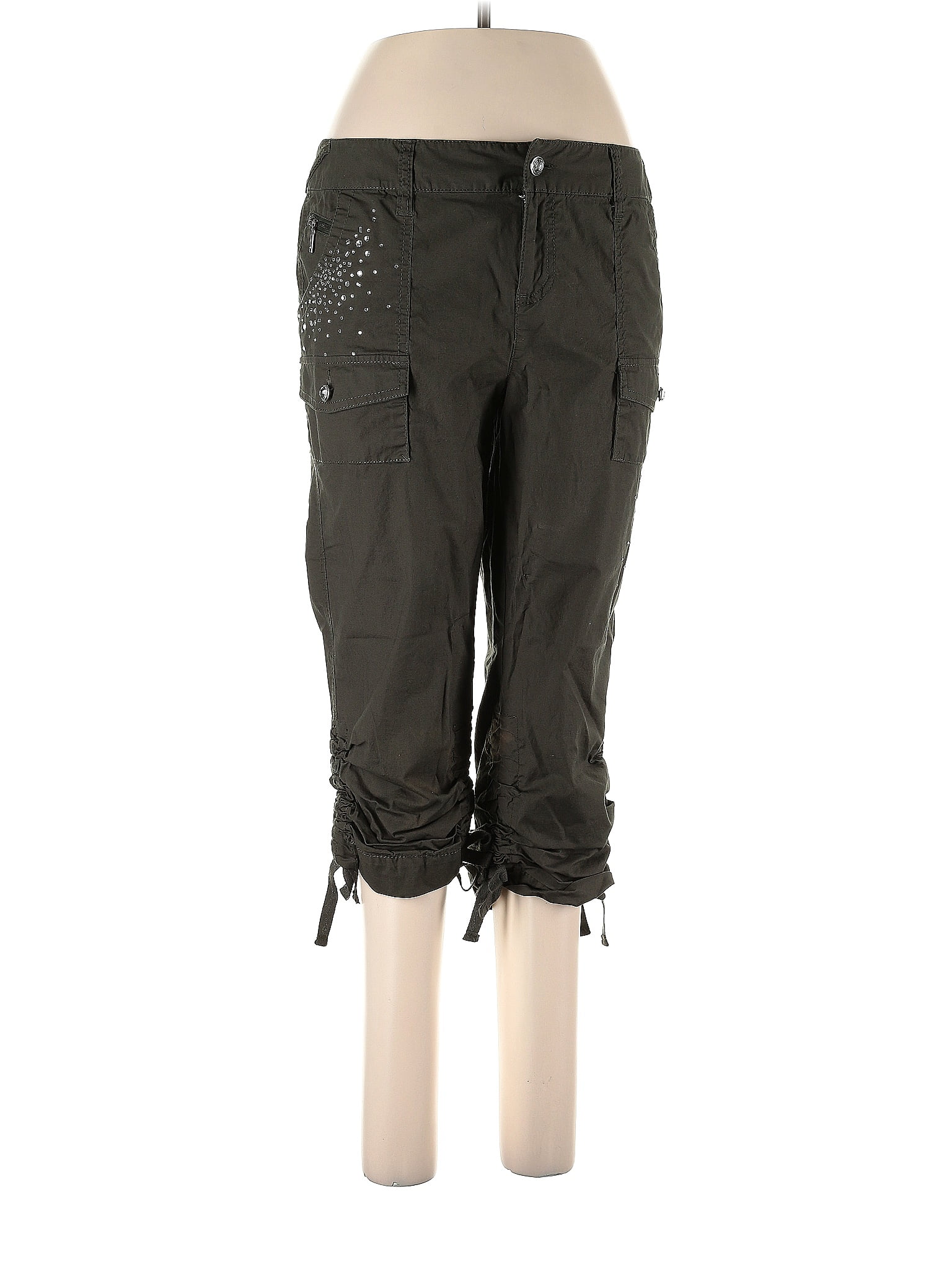 INC International Concepts Solid Green Cargo Pants Size 10 70 off