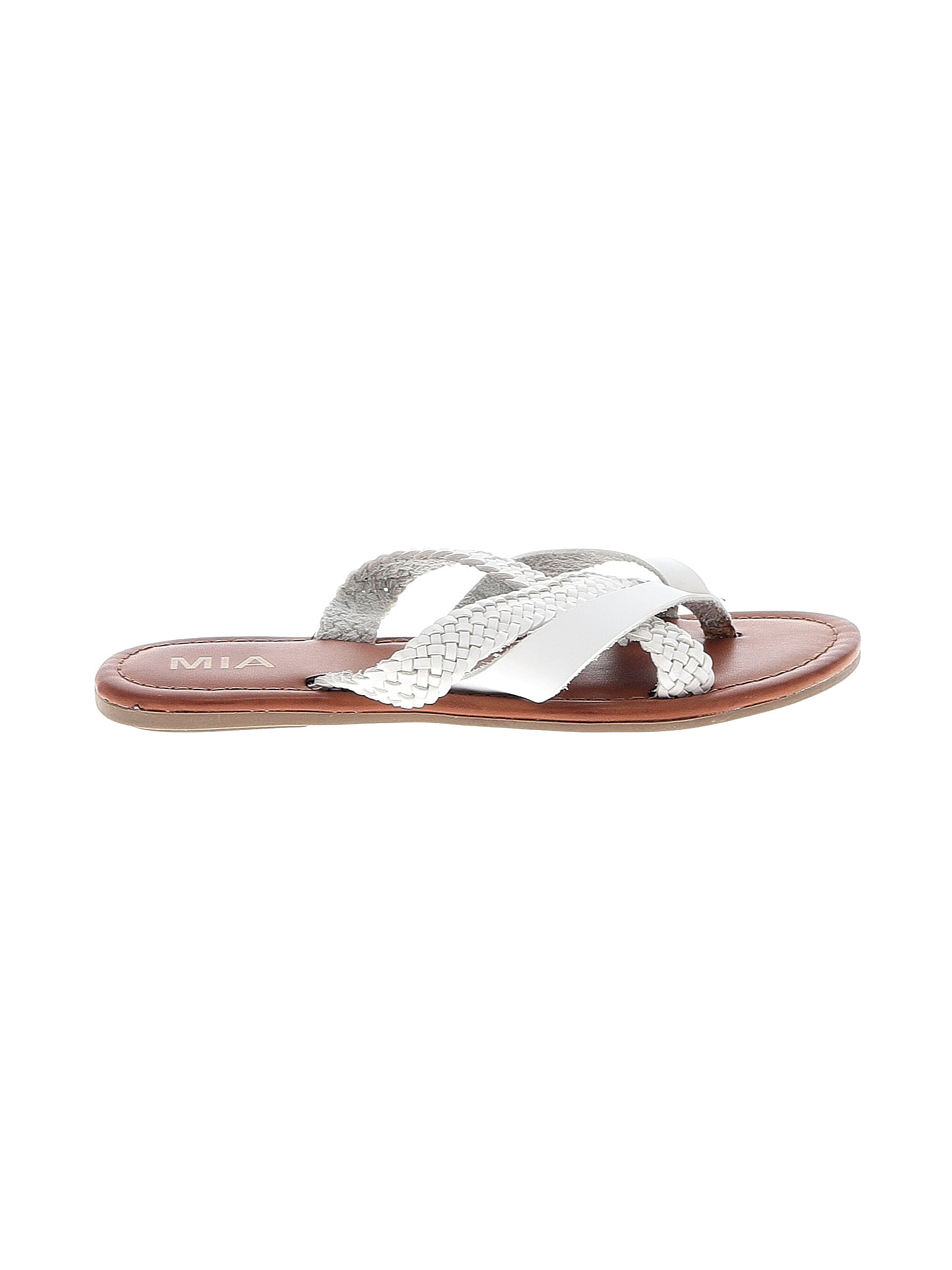 Mia White Silver Flip Flops Size 7 1 2 52 off ThredUp