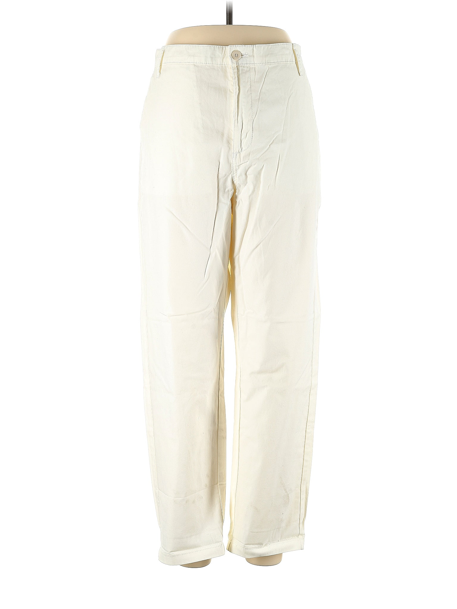 J.Crew 100% Cotton Ivory Khakis 32 Waist - 73% off | ThredUp