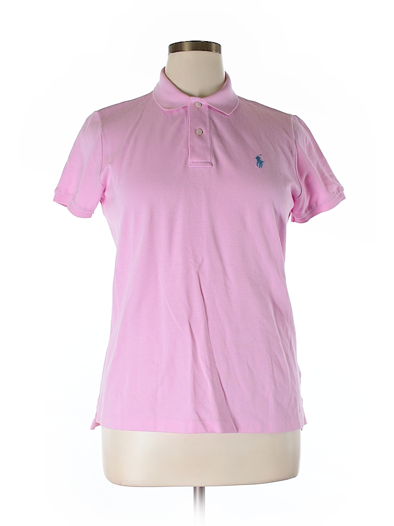 Ralph Lauren 100% Cotton Solid Light Pink Short Sleeve Polo Size XL ...