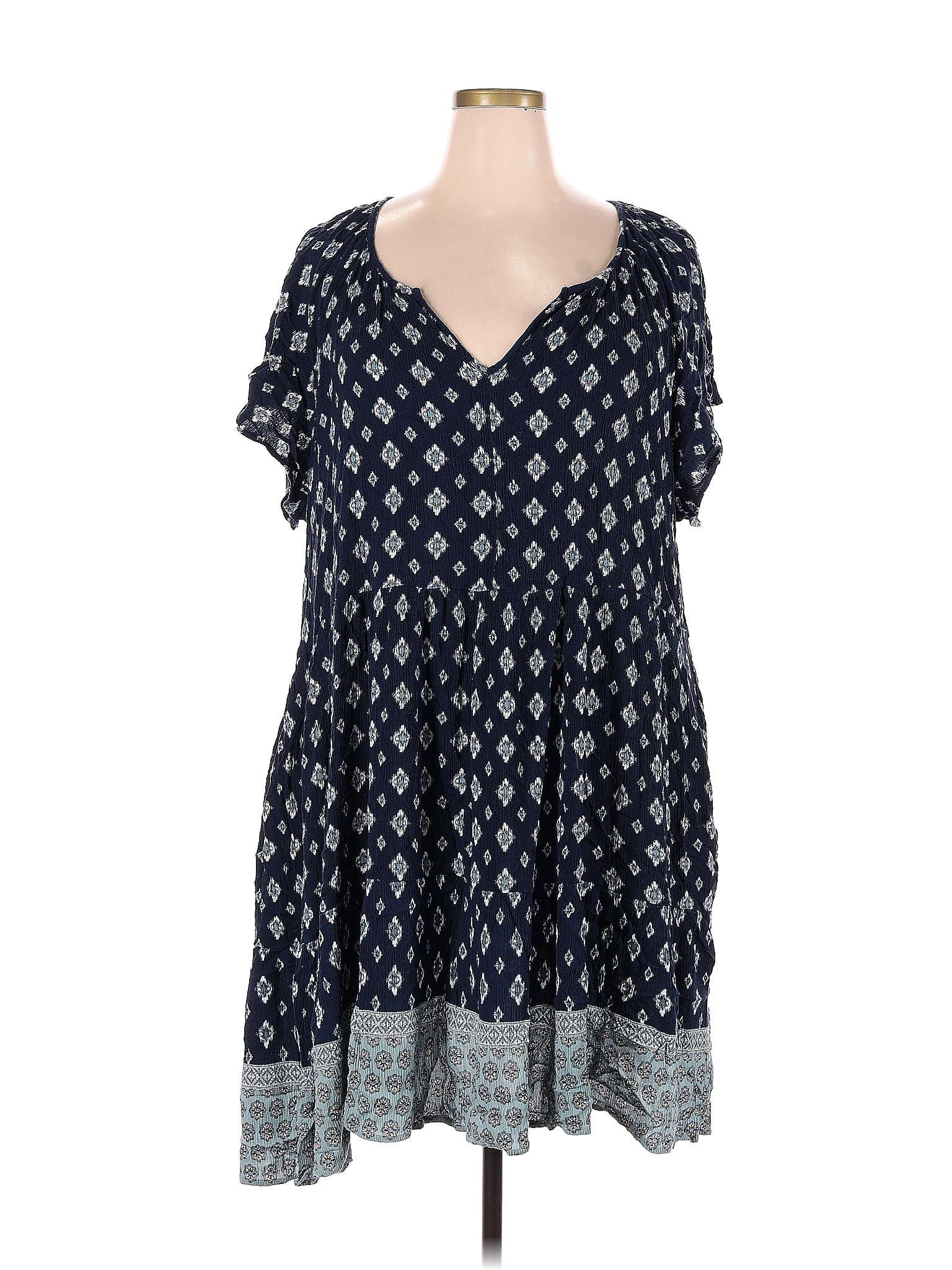 Knox Rose 100% Rayon Blue Casual Dress Size 4X (Plus) - 40% off | ThredUp