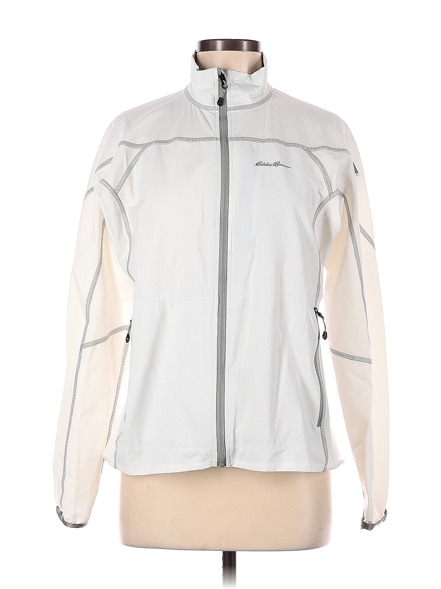 Eddie Bauer Color Block Solid White Track Jacket Size M 64 off ThredUp