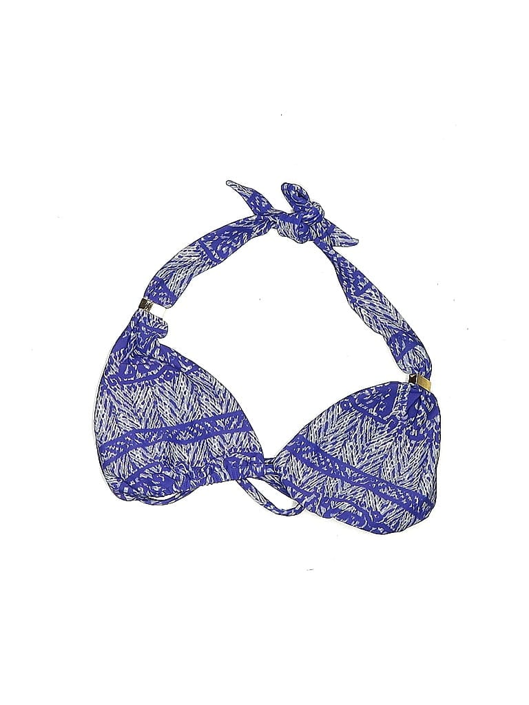 Pre-owned Assorted Brands Swimsuit Top Blue Print Pattern Swimwear