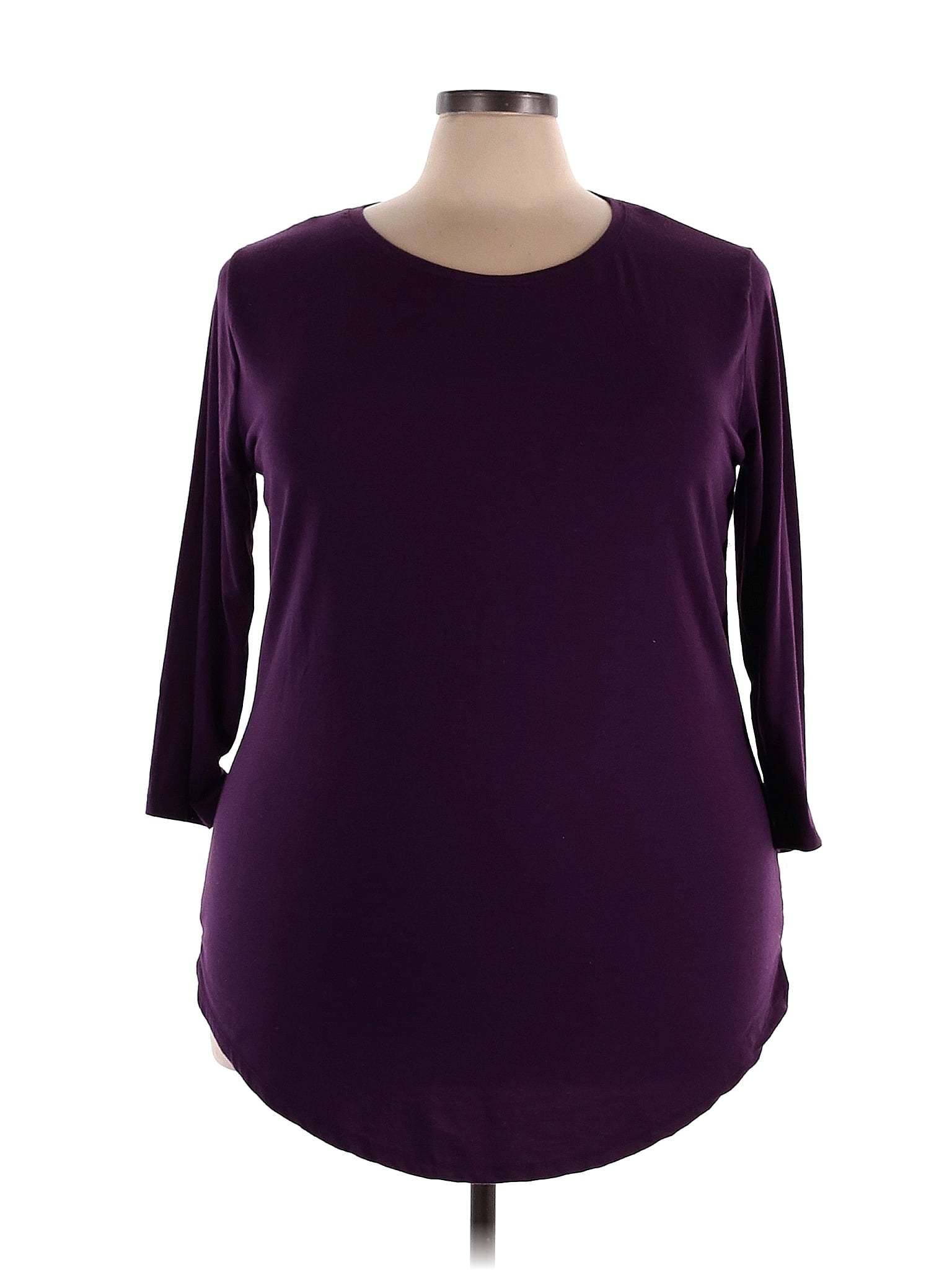 Bobbie Brooks Solid Purple Long Sleeve Top Size 3x Plus 47 Off