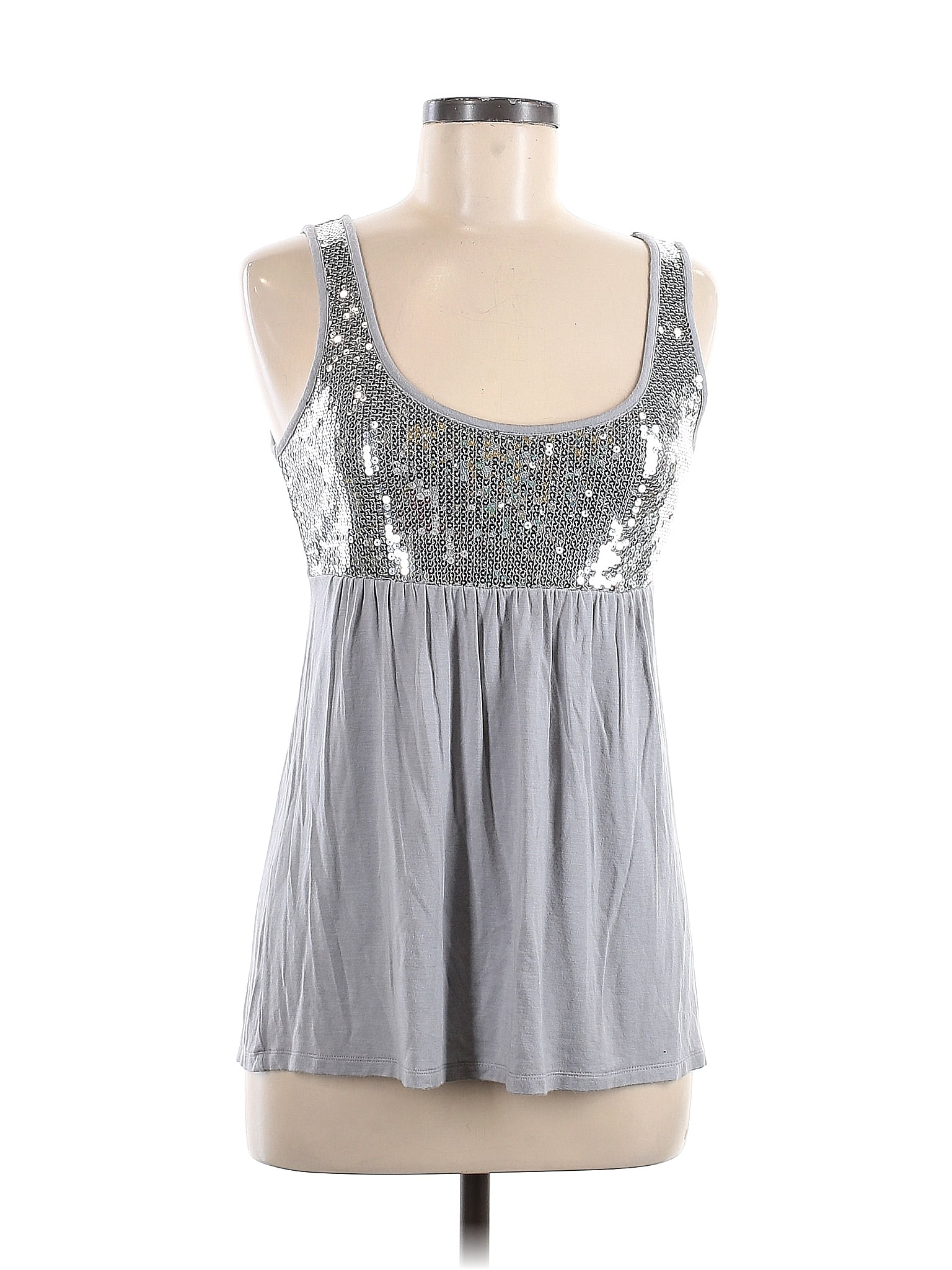 INC International Concepts Print Gray Silver Sleeveless Top Size M 64