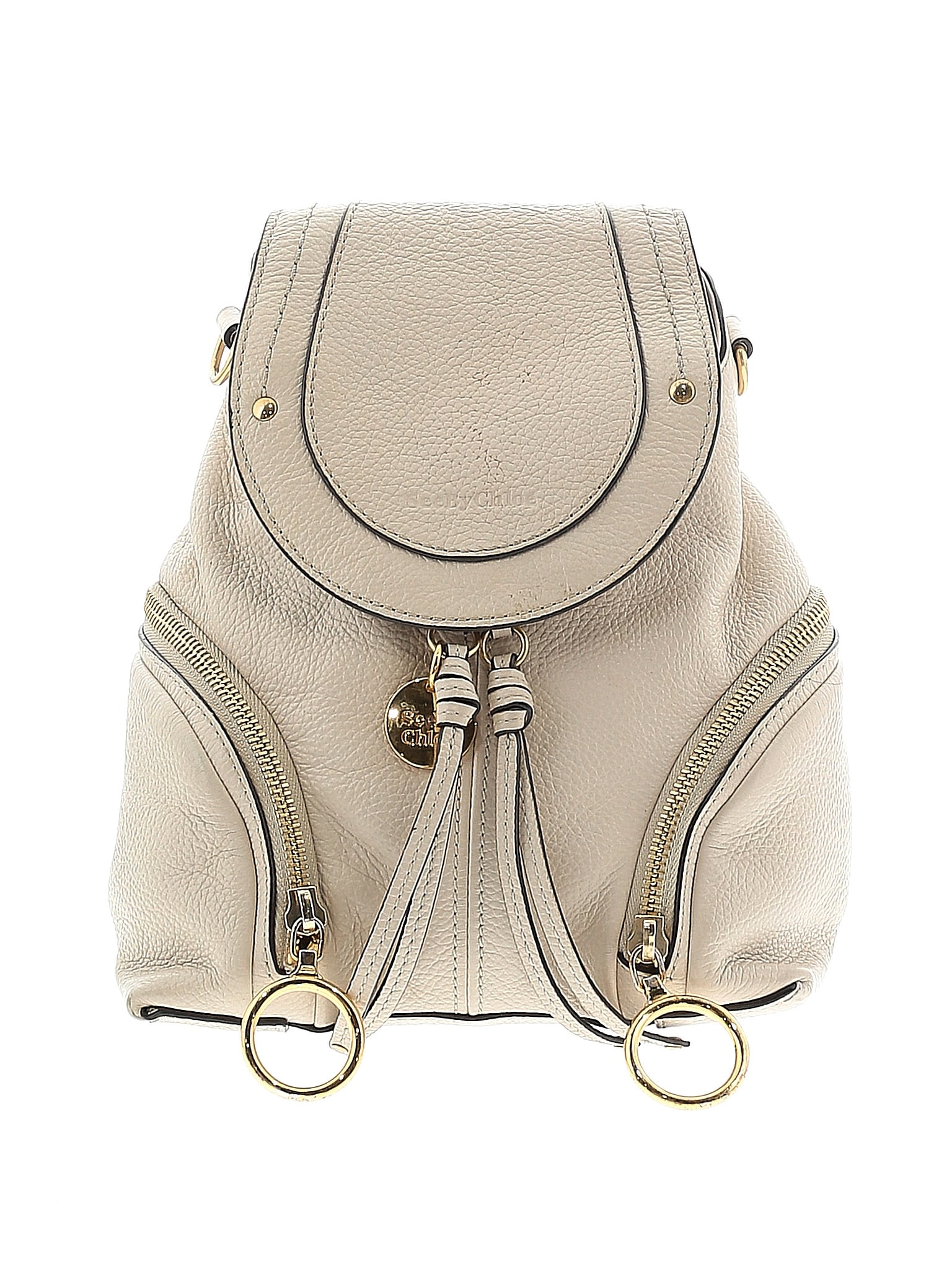 See By Chlo 100 Leather Solid Tan Ivory Olga Leather Backpack